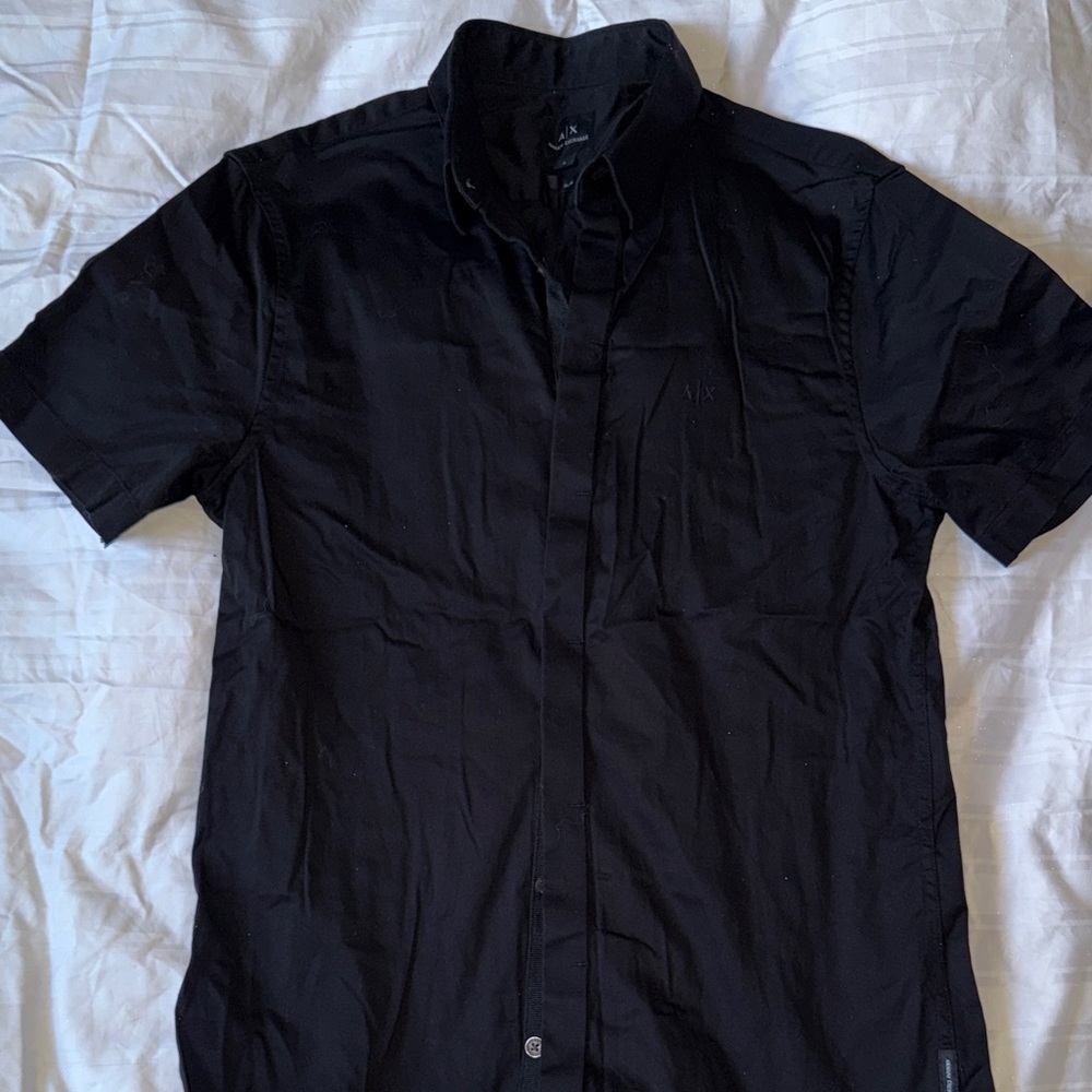 Armani Exchange Black Casual Button Down Shirt